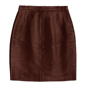 Women’s Red Leather Mini Skirt
