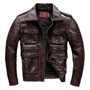 Slim Fit Leather Jacket for Men
