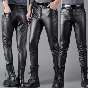 Men’s Relaxed Fit Leather Pants