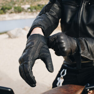 Fingerless Leather Cycling Gloves